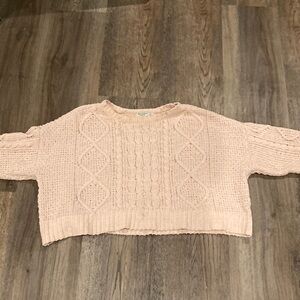 Light Pink Cable-Knit Sweater